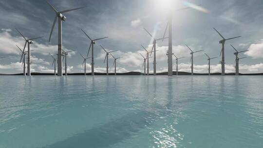 绿色能源清洁能源风力发电视频