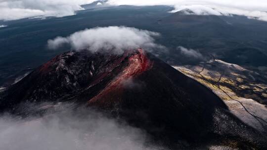 航拍俄罗斯火山景观