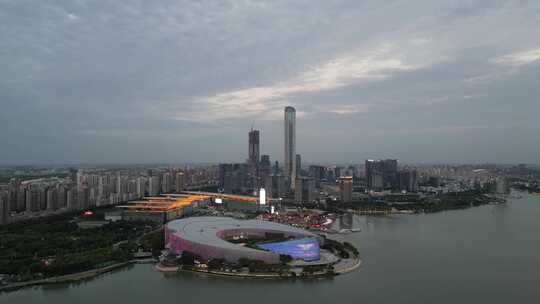 苏州金鸡湖城市建筑航拍