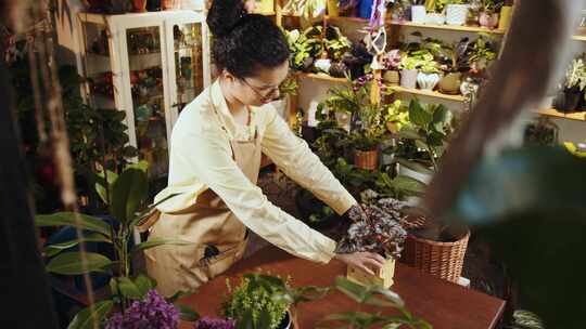 女人，花店，植物园，植物