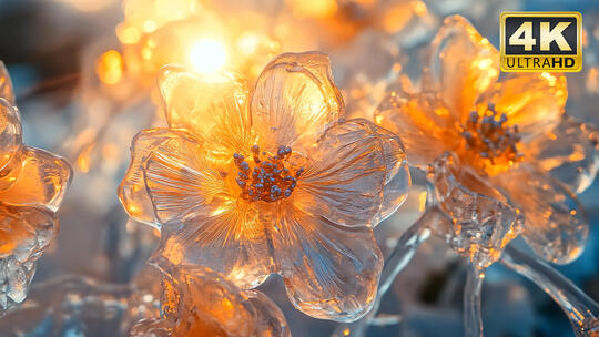 花结冰冰雪大世界冰天雪地哈尔滨的冬天风景