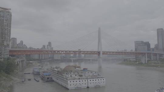 重庆千厮门大桥 长江大桥 山城视频素材模板下载