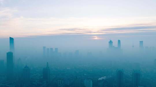 3段城市日出时刻延时空口播背景素材沈阳