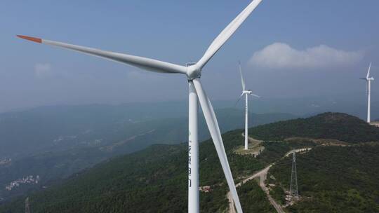 航拍福建江口风电风景4K实拍视频