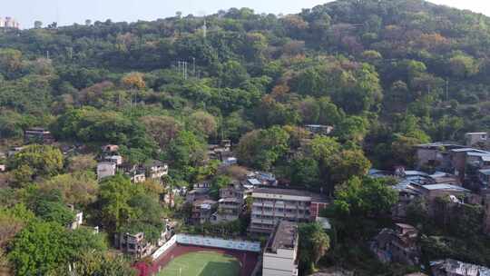 重庆老城区棚屋区土湾的上空视频素材模板下载