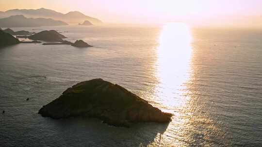 大海岛屿航拍 福建宁德霞浦 嵛山岛天湖