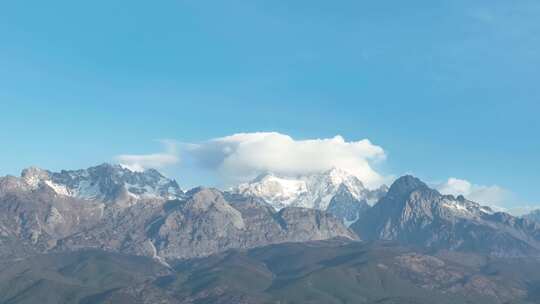 4k 航拍雪山全景远景户外玉龙雪山云南丽江