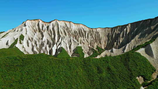 英格兰南海岸白色悬崖的美丽天线。剪辑。绿