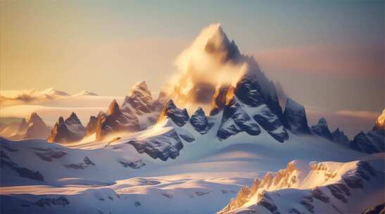 AIGC素材 雪山山峰自然风景