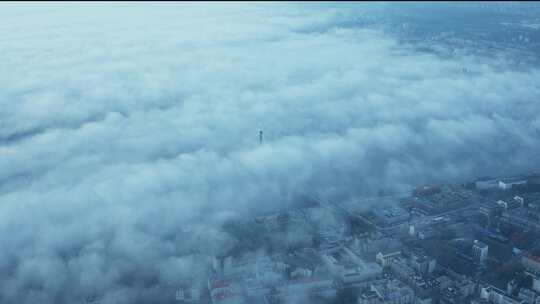 城市上空平流雾