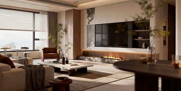 现代风格客厅室内装修场景