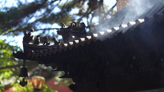 寺庙香火潭柘寺古建筑屋顶