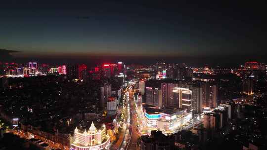 航拍四川泸州夜景泸州城市建设