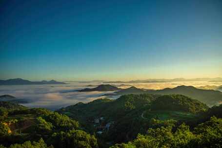 大山日出延时 云海森林