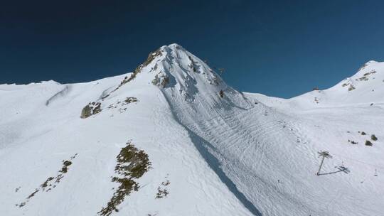 法国阿尔卑斯山滑雪场视频素材模板下载