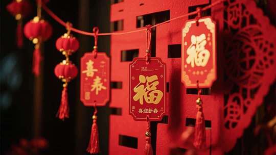 过年春节喜庆春联灯笼虎年新年