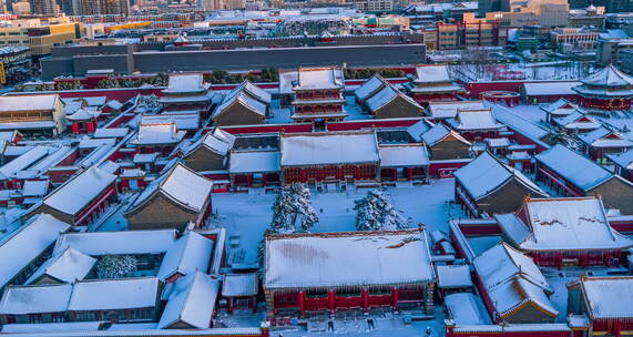 悟2x7航拍沈阳故宫雪景