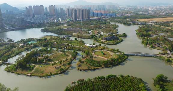 航拍温岭九龙湖国家湿地公园3