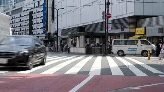 4K日本池袋街头人群车辆延时摄影