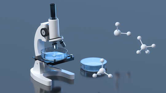 显微镜和分子细胞结构的动画视频素材模板下载