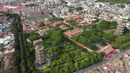 福建泉州古城开元寺航拍