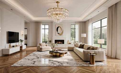 现代简约风格客厅室内场景