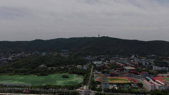 湖南长沙湘江岳麓山风景航拍