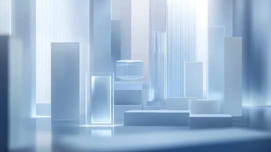 纯净光影几何体产品展示舞台