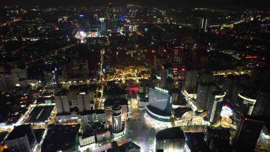 云南昆明城市夜景交通航拍视频素材模板下载