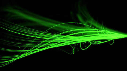 带通道 绿色粒子线条 草青色粒子光带
