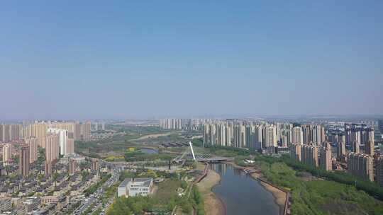 沈阳 航拍 大景 浑河视频素材模板下载