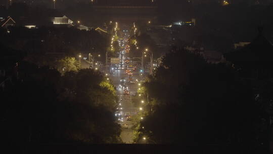 城市夜景 深夜城市车流