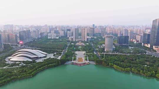 中国合肥天鹅湖城市风光航拍合集