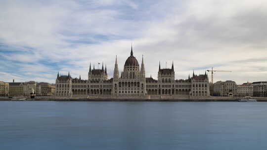 布达佩斯议会与多瑙河延时在白天
