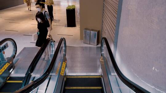 商场自动扶梯视频素材模板下载