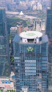 4K航拍广西东盟商务区城市高楼