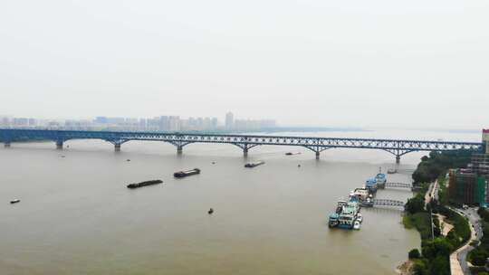 长江 轮船 大桥视频素材模板下载