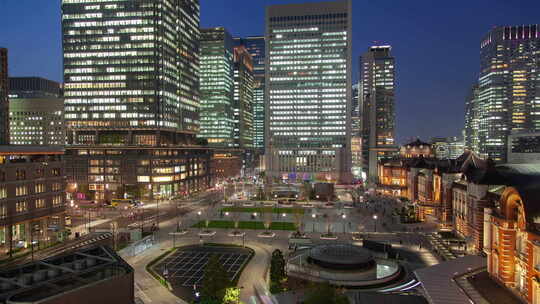 日本高层写字楼摩天大楼东京广场视频素材模板下载