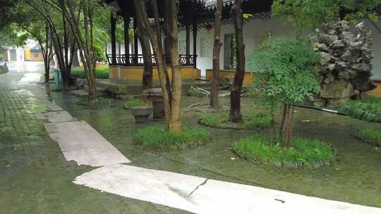 古建筑下雨素材苏州北寺塔实拍