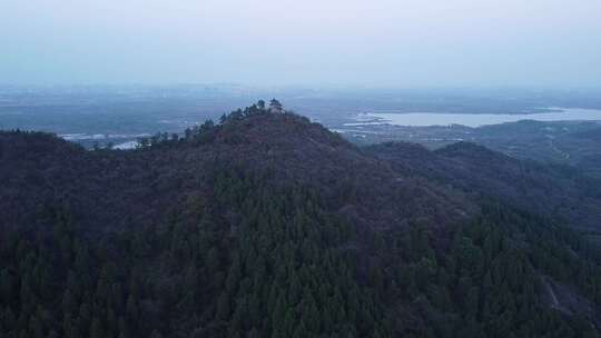 武汉龙泉山风景区远眺亭航拍