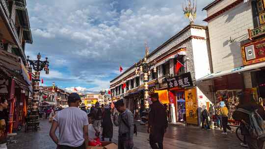 西藏拉萨八廓街人流延时