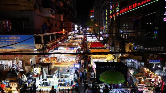 武汉保成路地摊夜景延时