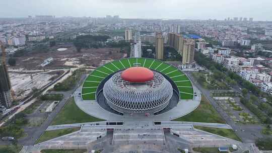 海南东方市文化广场航拍