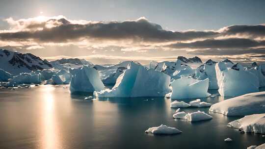 北极南极冰川视频素材模板下载