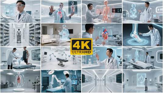 未来智慧医疗医院高科技ai治疗康复检查高清在线视频素材下载