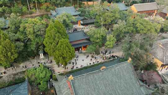 浙江台州国清寺天台山寺庙航拍