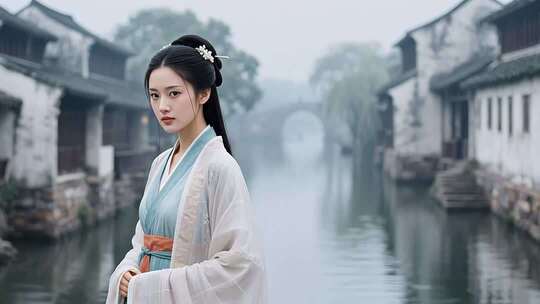 水乡汉服女子古装造型