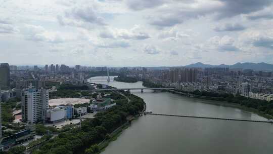 航拍江西赣州大景赣州城市天际线