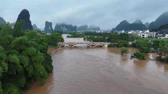 （合集）广西桂林阳朔汛期洪水