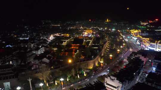 安徽徽州古城夜景视频素材模板下载